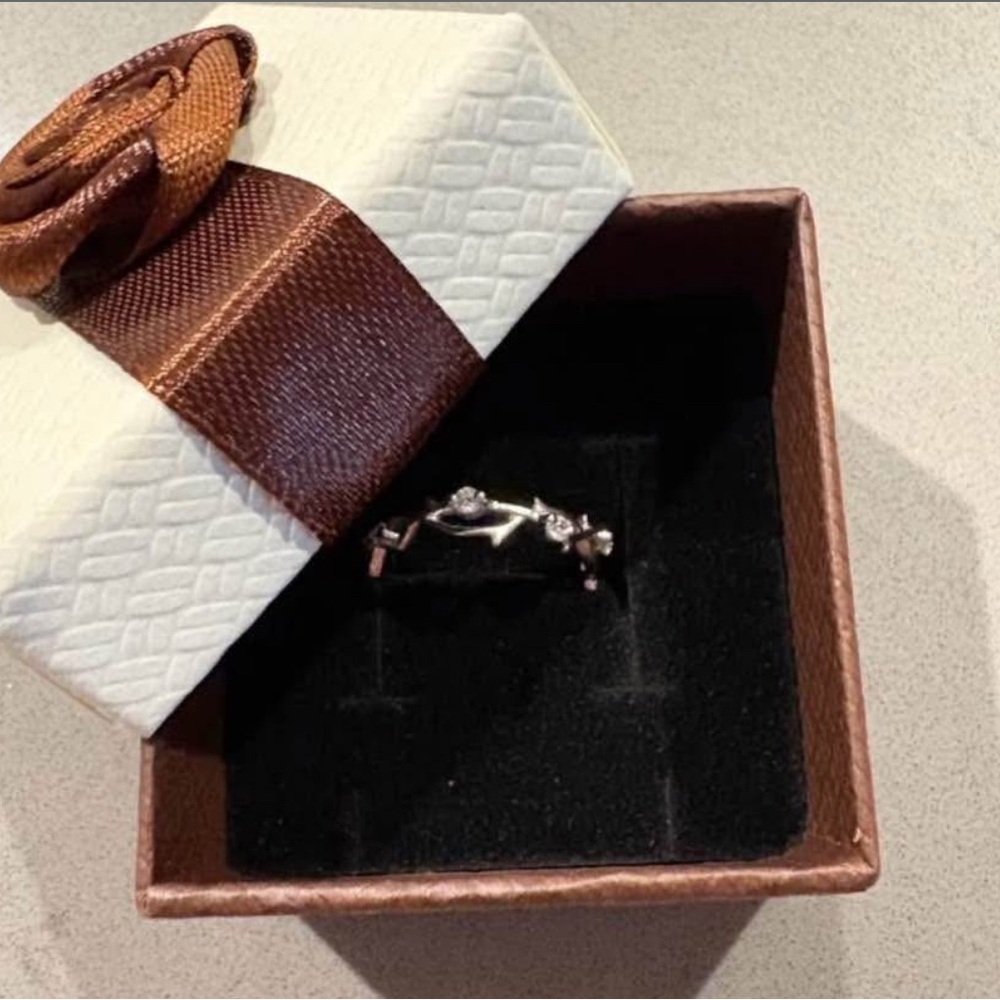 Elegant White Gold Plated Ring with Crystal Accents
